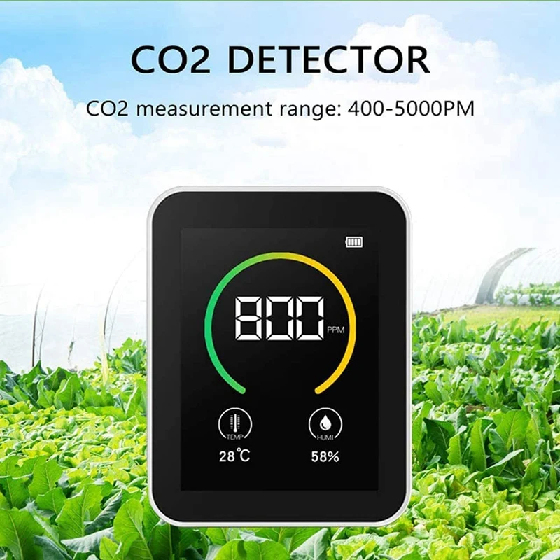 New Temperature & Humidity Meter, Air Quality Monitor, CO2 Detector, 3-In-1 Digital Air Pollution Carbon Dioxide Detector