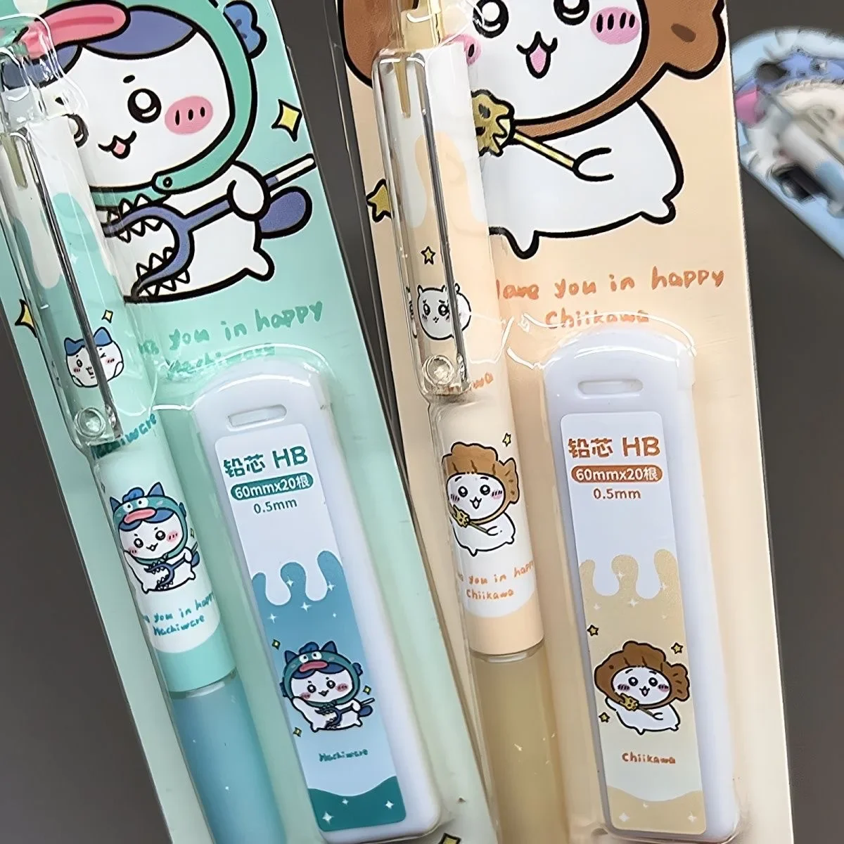 4Pcs/Set Cartoon Mechanical Pencil 0.5mm Press Pencils Anime Figure Chiikawa Hachiware Usagi Office Students Stationery Gifts