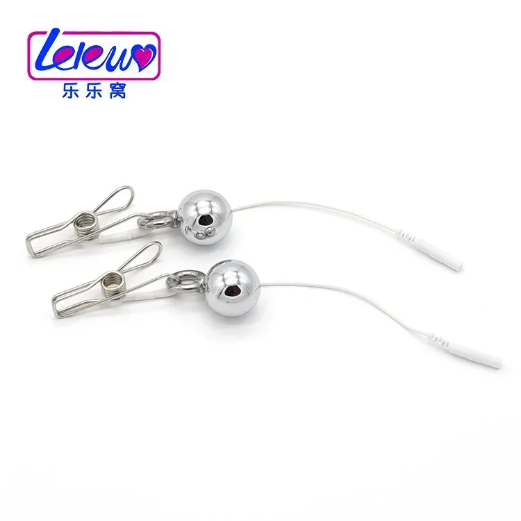 E-Stim Clitoris Massager Breast Enlarger BDSM Electrode Clip Female Masturbation Sex Toy Electric Shock Nipple Clamps Labia Clip