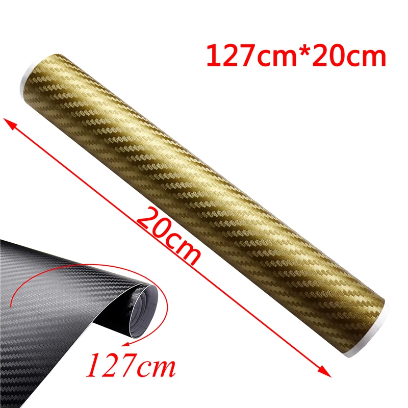 3D Carbon Fiber Vinyl Film 127cmX20cm Car Stickers Waterproof Car Styling Wrap Auto Vehicle Detailing Car Accessories Motorcycle