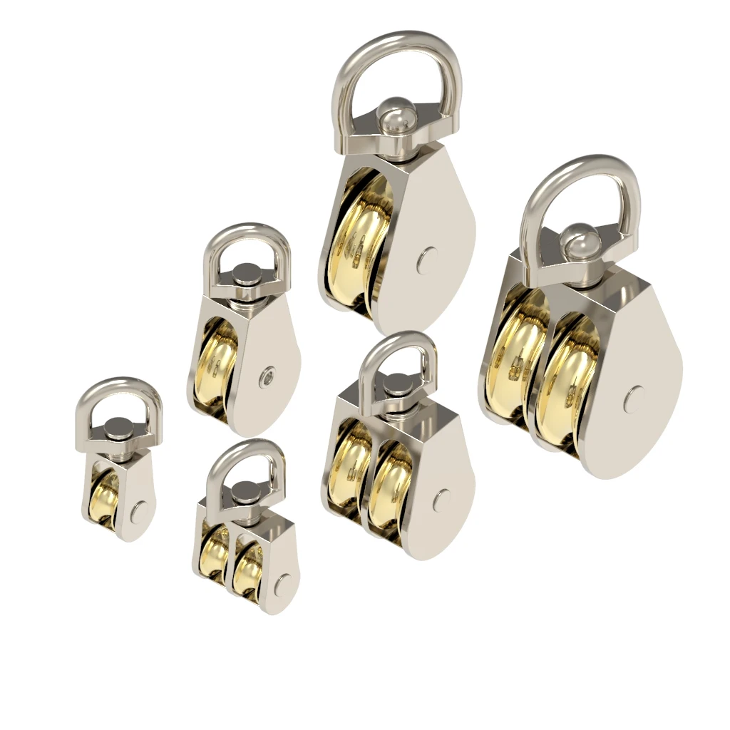 43mm metal pulley zinc alloy fixed pulley crown block and pulley block mini double pulley DIY