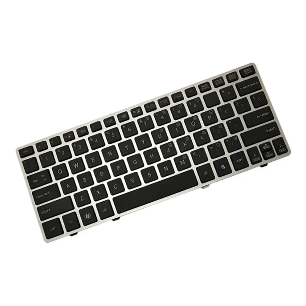 Replacement US English Backlit Keyboard Silver Frame PC Laptop Accessory for HP Elitebook 2560 2560p 2570 2570P
