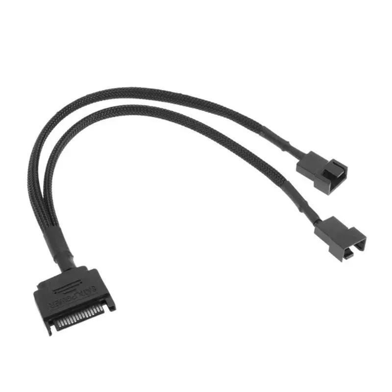 to 3 Pin/4 Pin PWM Sleeved Fan Power Adapter Cable Computer Cooler Cooling Fan Power Cable Replacement Connector