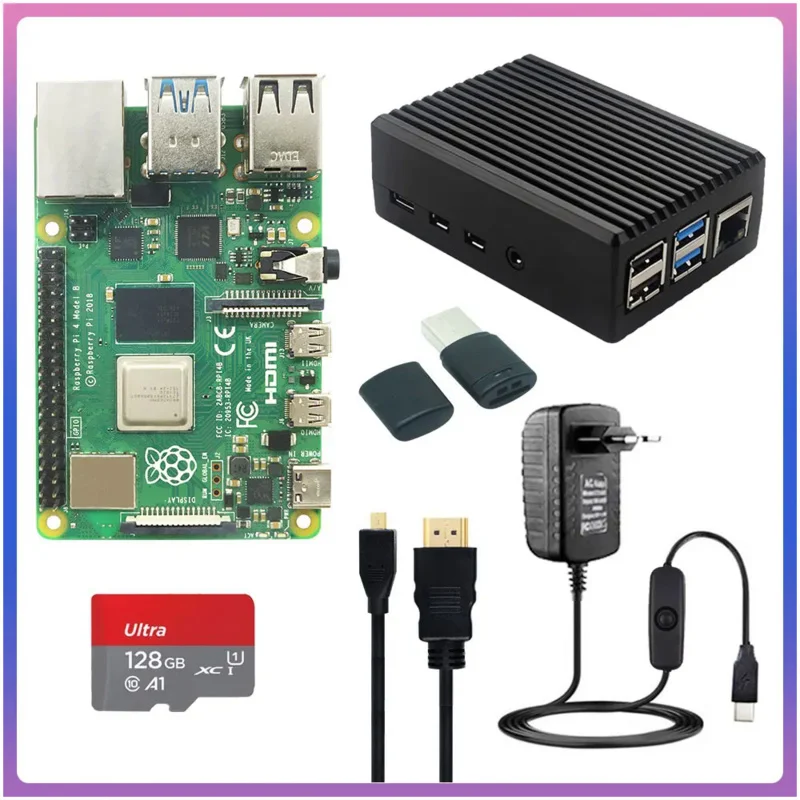 

Original Raspberry Pi 4 Model B Kit 1 2 4 8 GB RAM Aluminum Case 32 64 128GB TF Card Power Adapter for Pi 4 B