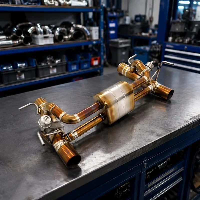 High Quality Titanium Exhaust Muffler Valved for Ferrari 488 3.9L V8 2015-2019