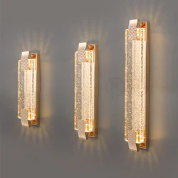 Modern Rectangular Bubble Crystal Wall LampDimming LED, Bedroom Bedside Lamp living room TV Wall Decorative Lighting