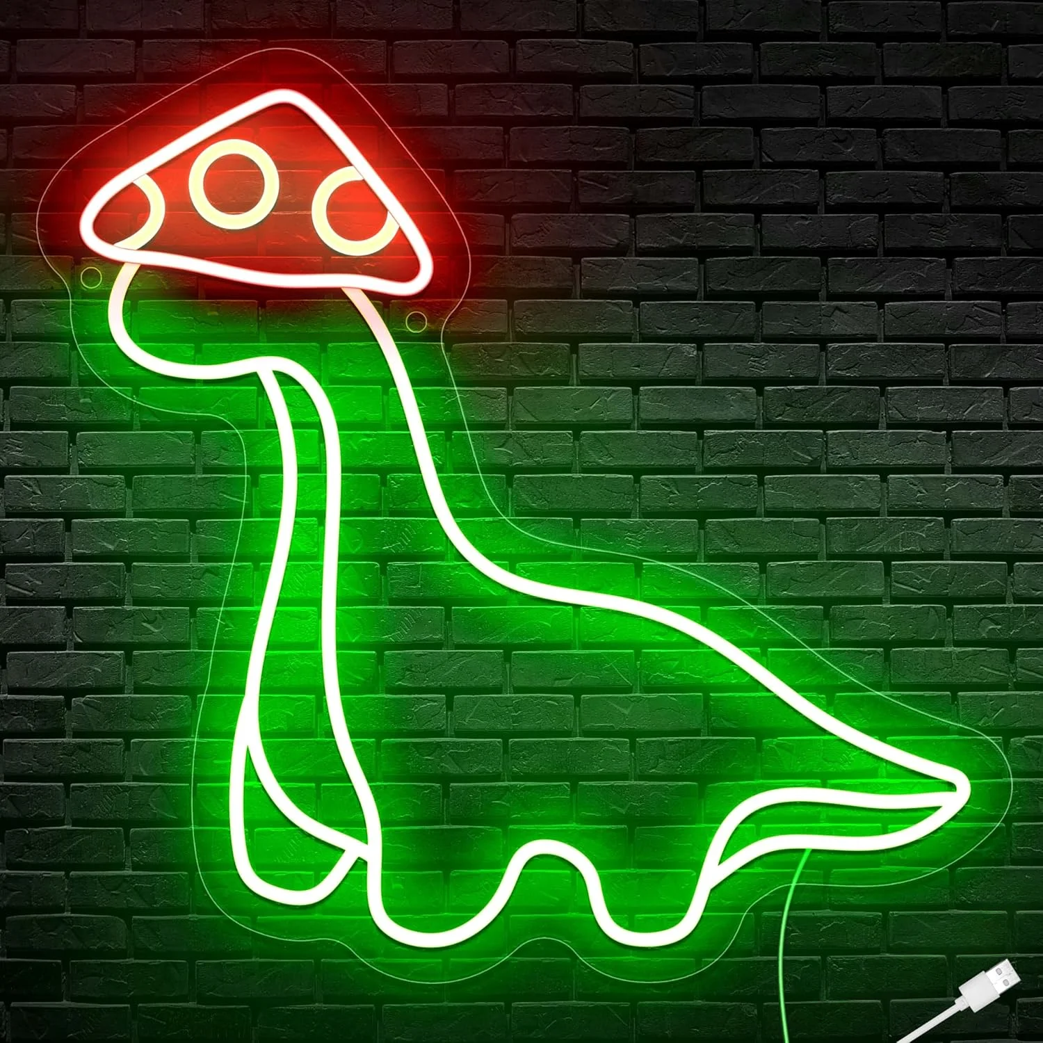 Mushroom Dinosaur Led Neon Light Dimmable Sign Powered Aesthetics Neon Sign For Wall Decor Kids Room Party Decor Birthday Gift