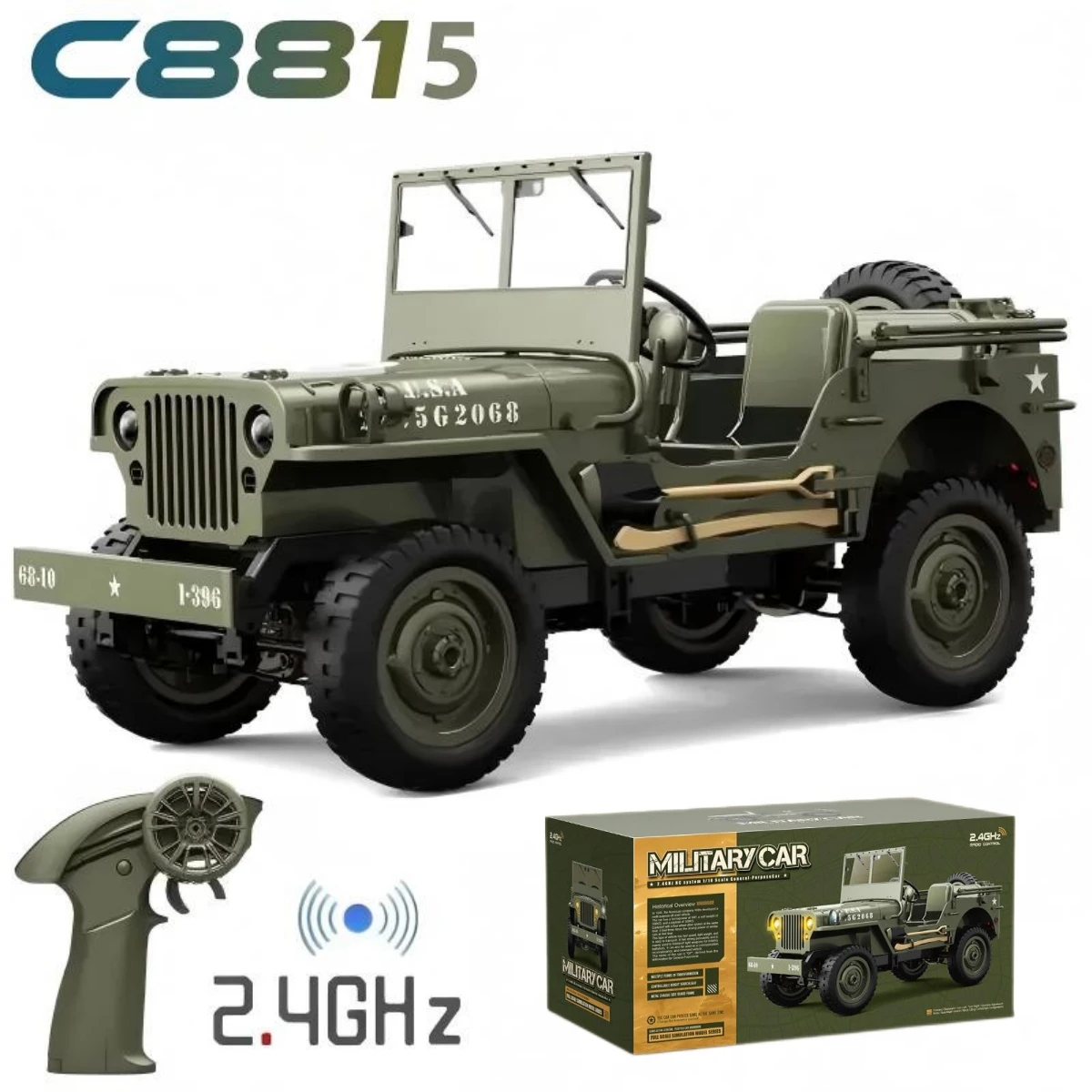 

Радиоуправляемый внедорожник JJRC C8815 4WD, краулер, 2.4G, на пульте управления, военный грузовик, внедорожная машина, игрушка для взрослых, подарок для детей