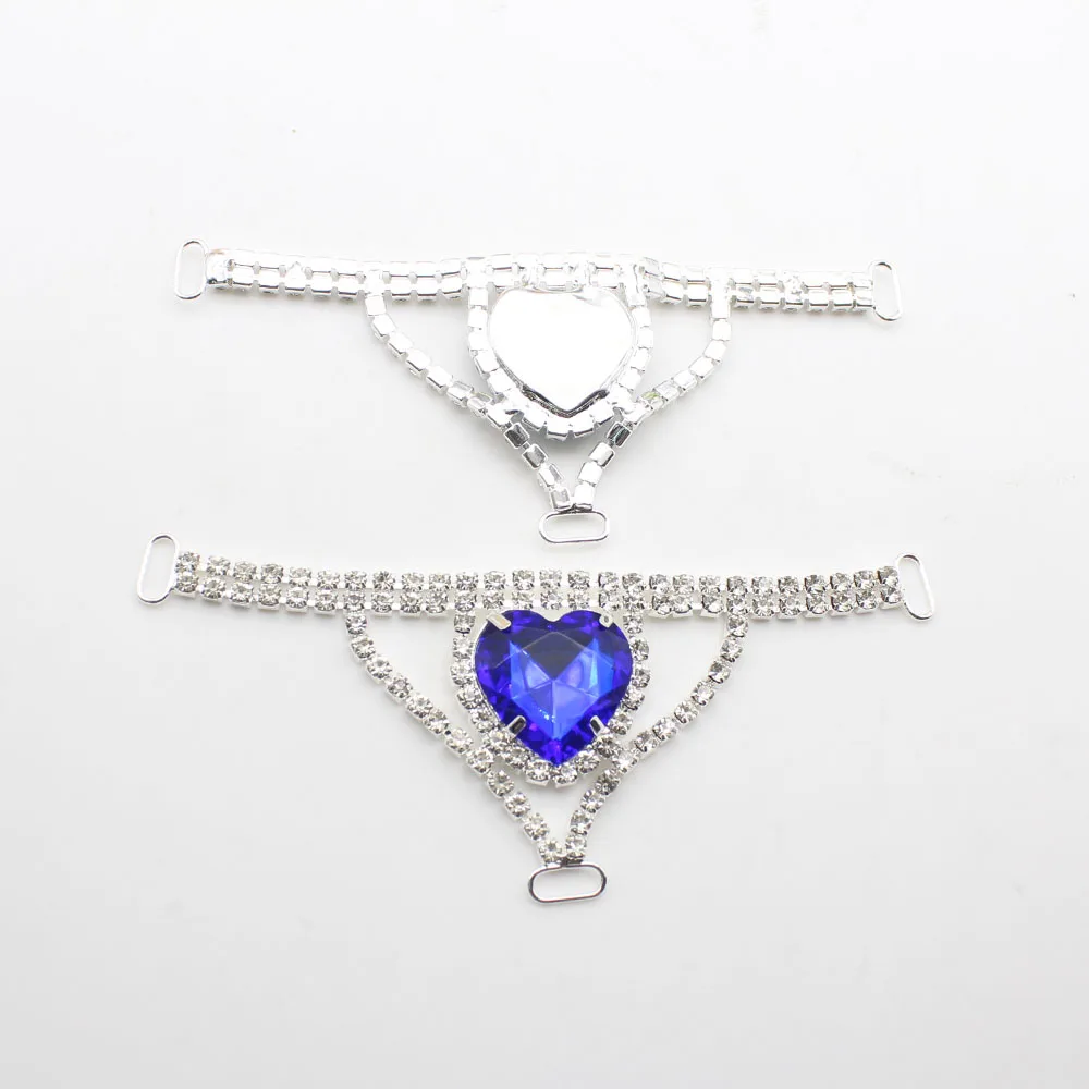 Fashion 2-piece 53 * 130mm heart-shaped underwear decoration chain DIY low waist rhinestone body chain multifunctional bikini be