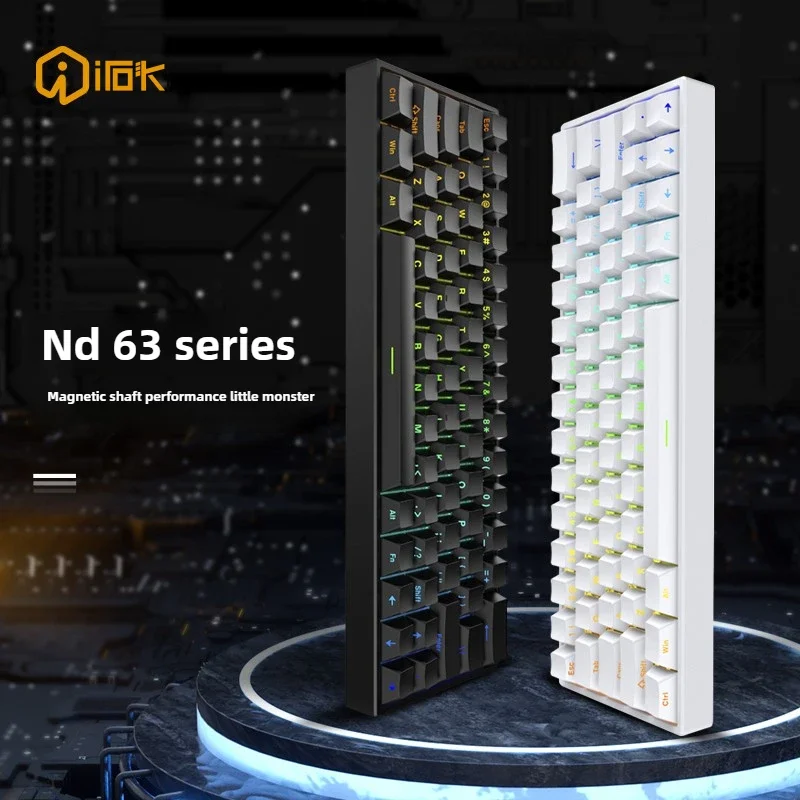 

Irok ND63Pro Mechanical Keyboard Wired Hot Swap RGB 8k Low Latency Pc E-sports Gaming Keyboard Gaming 0.02mm Keyboard Custom