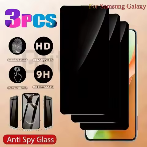 3Pcs Privacy Screen Protector for Samsung Galaxy S25 S24 Ultra S25 Edge Tempered Glass for Samsung S23 S21 S22 Plus S21 S20 FE