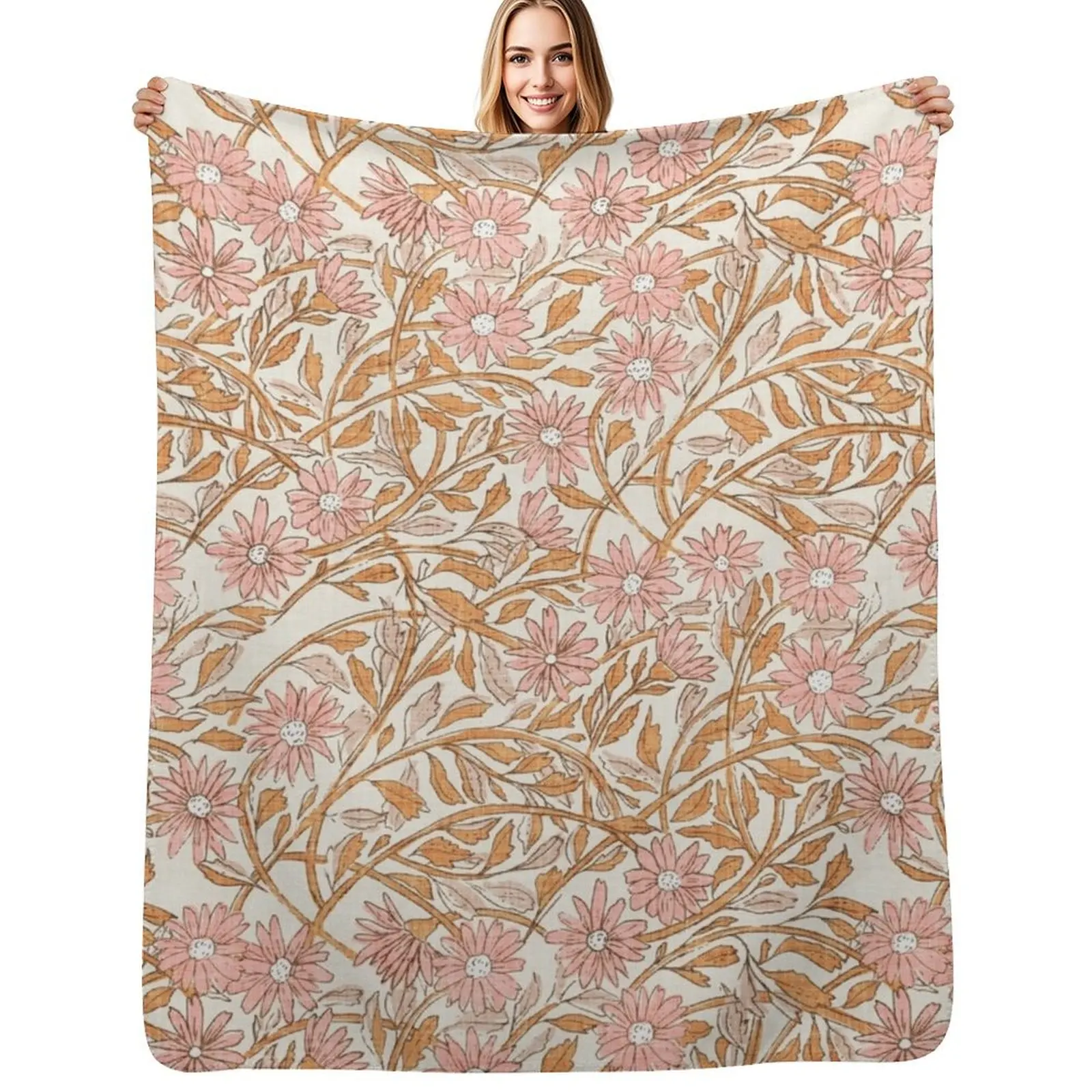 

Paper Daisy (burnt orange) Throw Blanket Soft Plush Plaid Summer Beddings Shaggy Furry Blankets