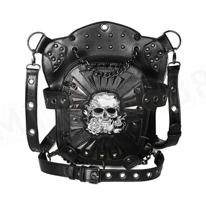 

HOT Motorcycle Universal Waist Bag Punk Motorcycle Bags Skull Shoulder Ladies Crossbody Bag PU Outdoor Waist Bags