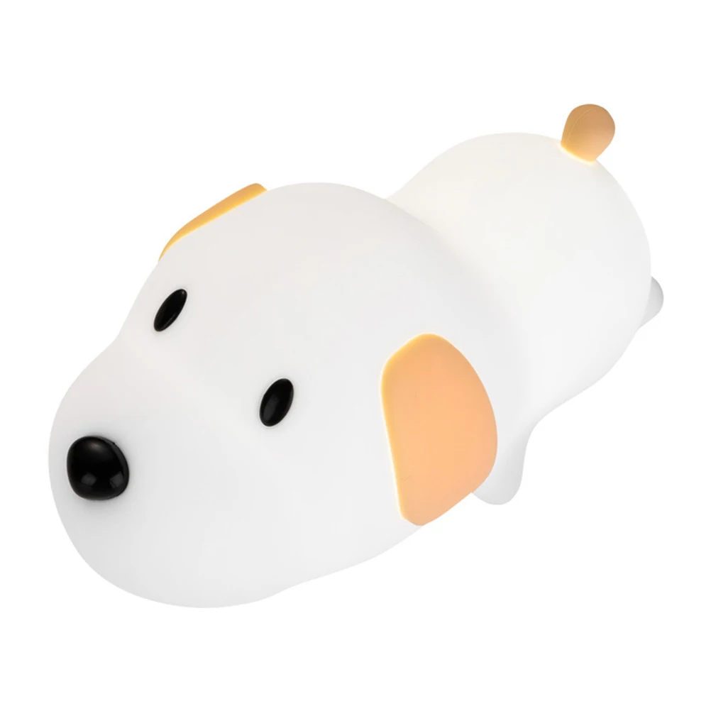 

3D Dog Light Silicone Night Lamp Rechargeable USB Kids Desk Animal Warm White LED Decor Bedroom Table Lighting