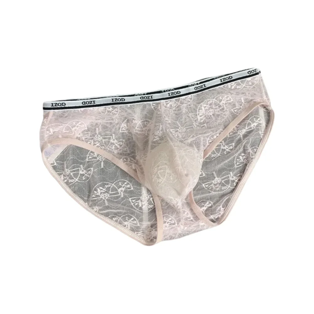 

Men's Briefs Lace Transparent U Convex Underwear Ultra-Thin Sissy Pouch Panties Crossdresser Thongs Gays Lingerie Underpants