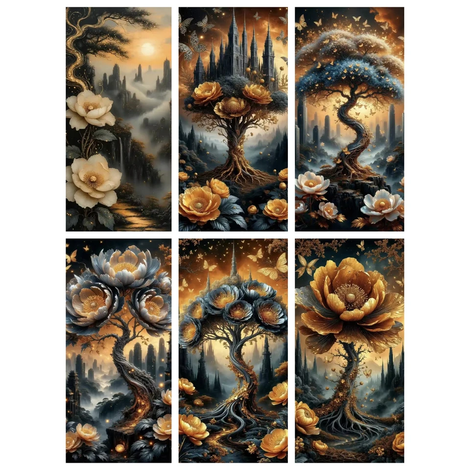 

Dreamy Butterfly Flower Tree Mountain Castle Landscape 5DDIY Diamond Painting Large Size Full Diamond Mosaic Cross Embroidery