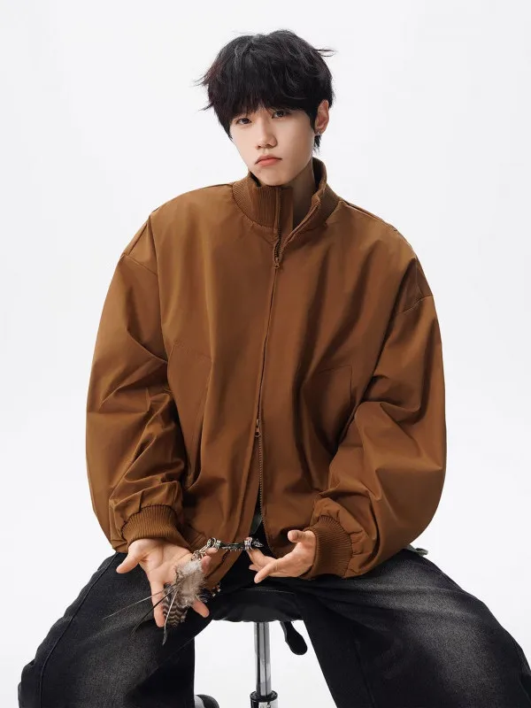 

Мужская ветрозащитная куртка-жакет в стиле ретро, свободного кроя, на молнии, для работы, весна-осень, повседневная, из полиэстера