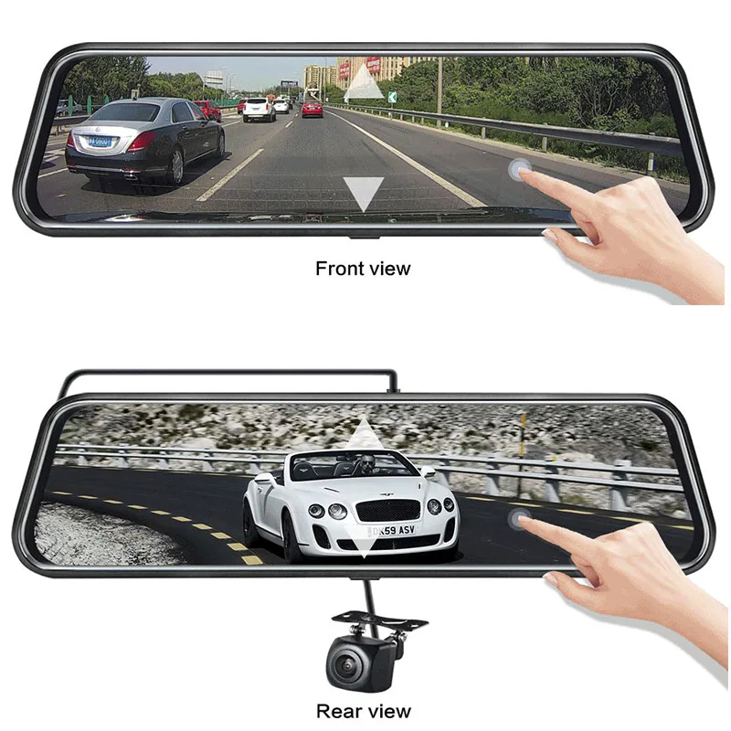 Car mounted 10 inch streaming WiFi driving recorder high-definition front and rear dual recording 1080 driving recorder