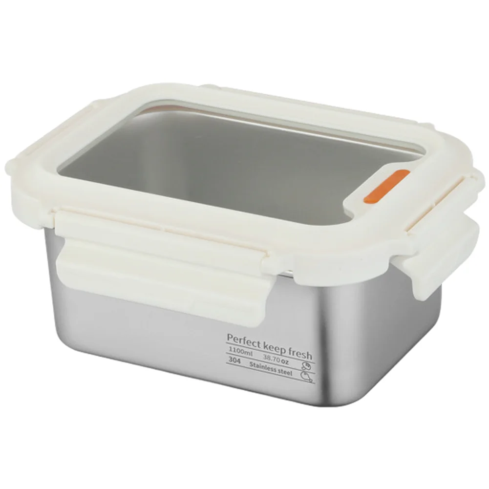 Stainless Steel Lunch Box 304 Grade with Glass Cover Airtight Seal for Microwave Dishwasher Refrigerator and Meal Planning view 4