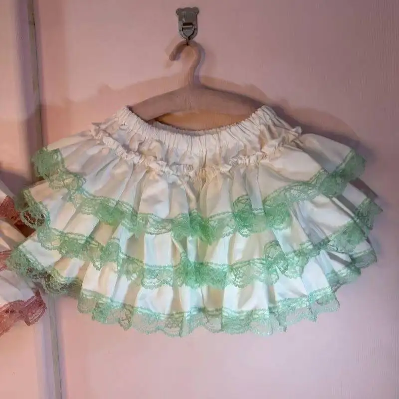 

Subculture Fluffy Cake Skirt Casual Kawaii Sweet Y2k Mini Skirt Vintage Patchwork Mini Skirt Women All Match Design Chic