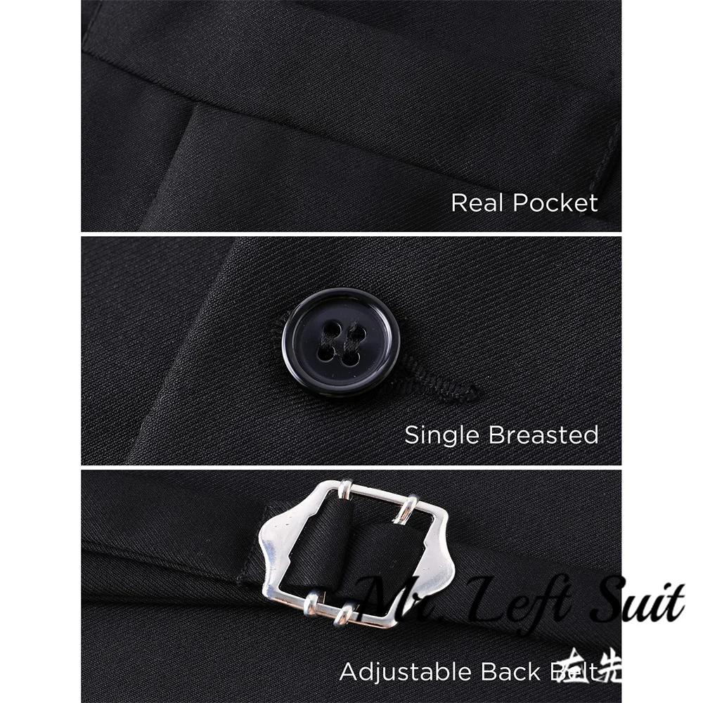 Men's Formal Suit Vest Slim Fit Waistcoat Business Vest for Suit Tuxedo