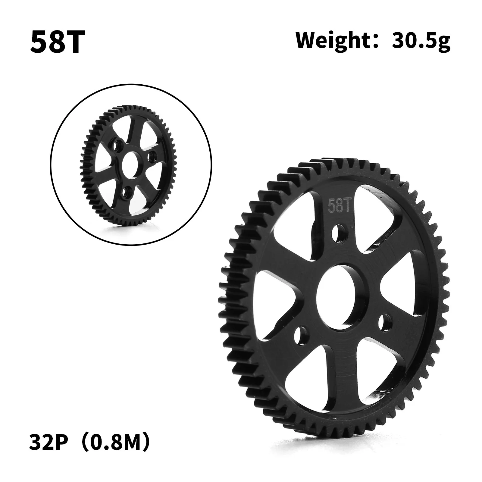 1 buah 0.8M 32P 54T 56T 58T 62T 65T 68T gigi pacu baja keras untuk TRXS 1/10 E-REVO/SUMMIT 1/10 suku cadang Upgrade mobil RC