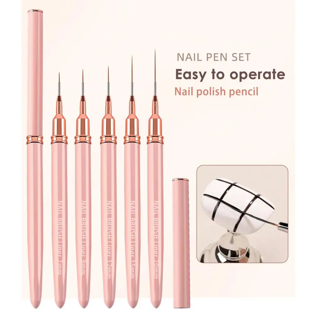 

Nail Art Outline Brush Pink Pen Holder Bristle Smooth Drawing Acrylic Rod Nail Drawing Brush Liner Brush Nail Salon Supply