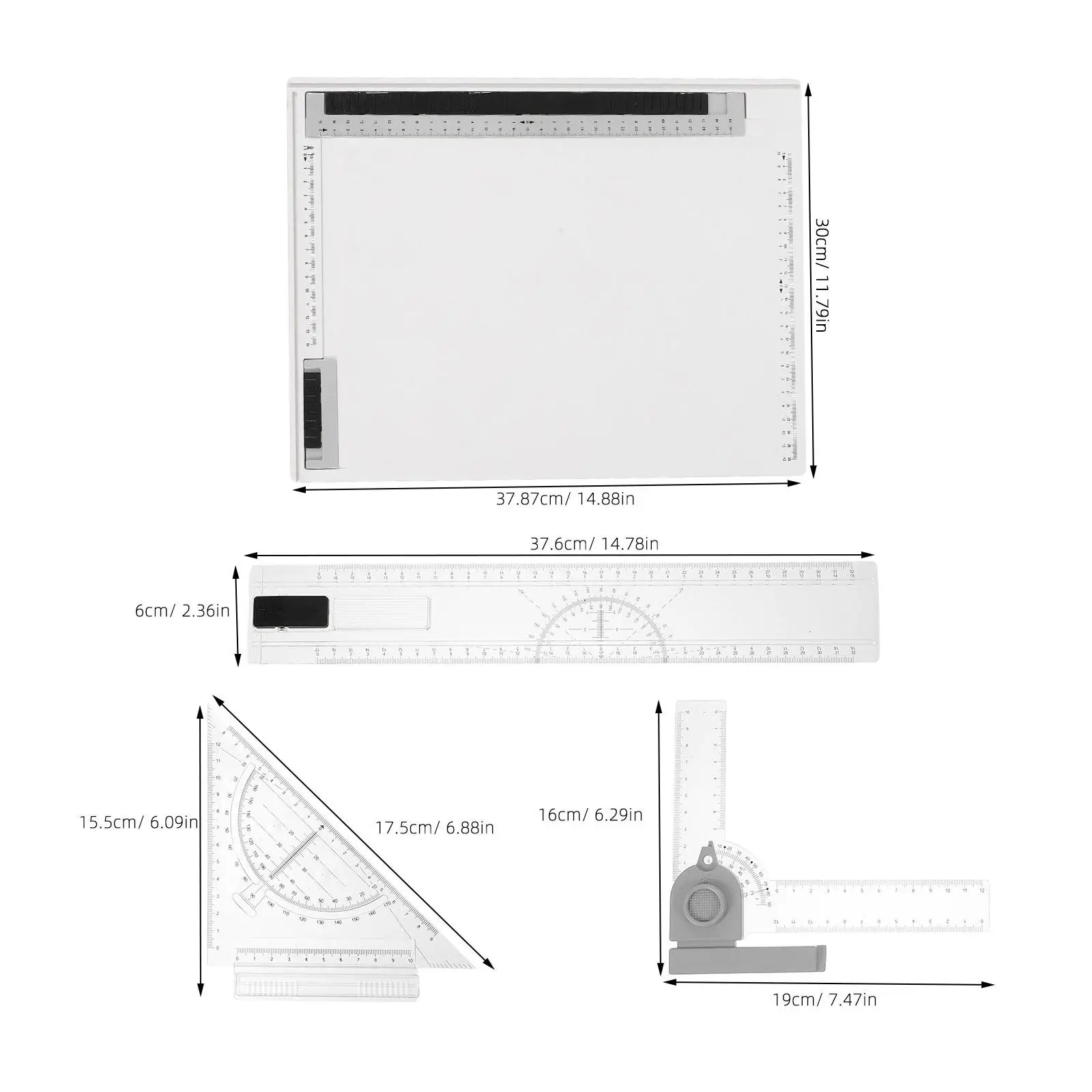 1 set Protractor Ruler School Drawing Tool Halloween Christmas New Year Architecture Drafting Board Drafting Tools Set