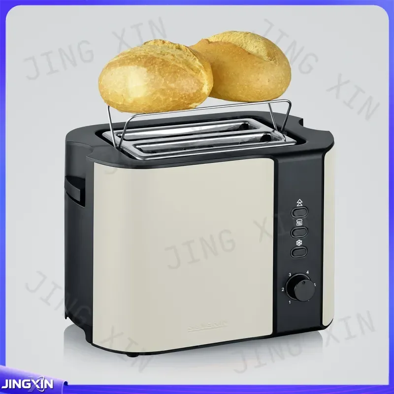 custom for 2 Slice Toaster 1000W Stainless Steel Bread Maker Mechanical Timer Defrost Reheat Auto Pop Up Home Breakfast