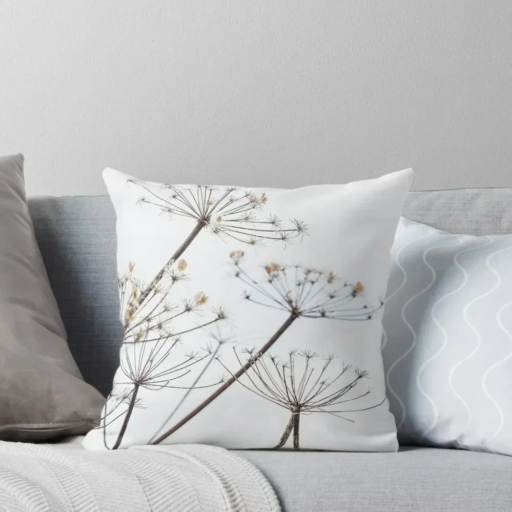 Dried Cow Parsley Seed Heads Throw Pillow Ornamental Pillow Custom Cushion Photo pillow