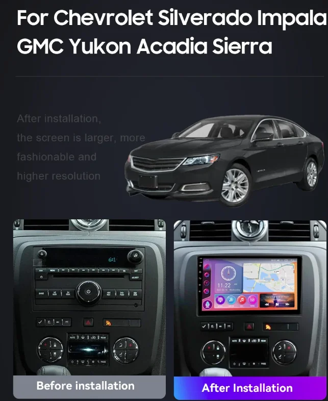 

7Inch 4GB+64GB Android 13.0 Car Radio GPS Navigation Multimedia Player Tape Head Unit for Chevrolet Chevy Yukon Sierra Acadia
