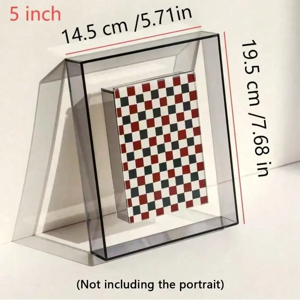 Colorful Acrylic Photo Frame Box, 5 Inch Display Stand