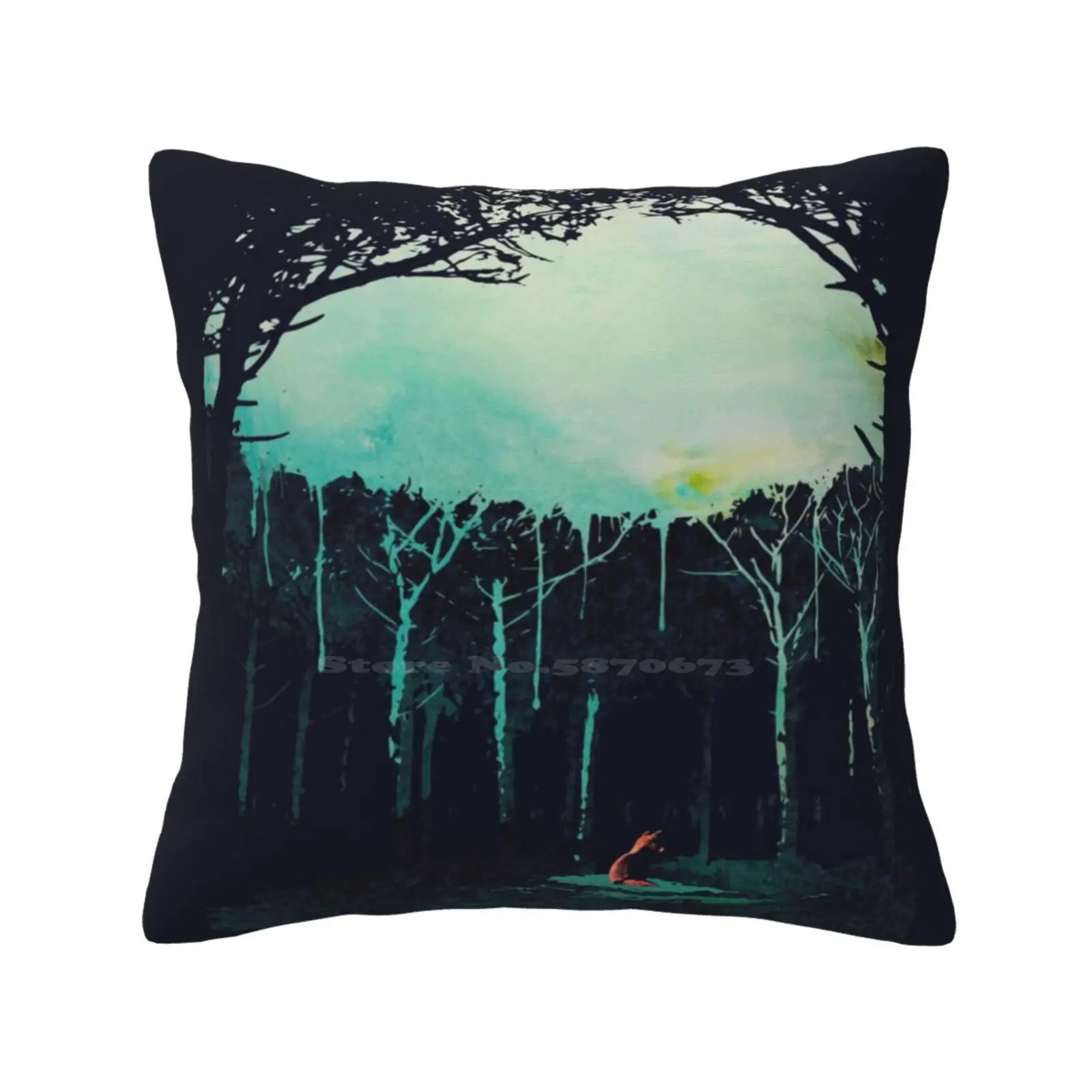 

Deep In The Forest Home Sofa Car Cushion Cover Pillowcase Trees Nature Fox