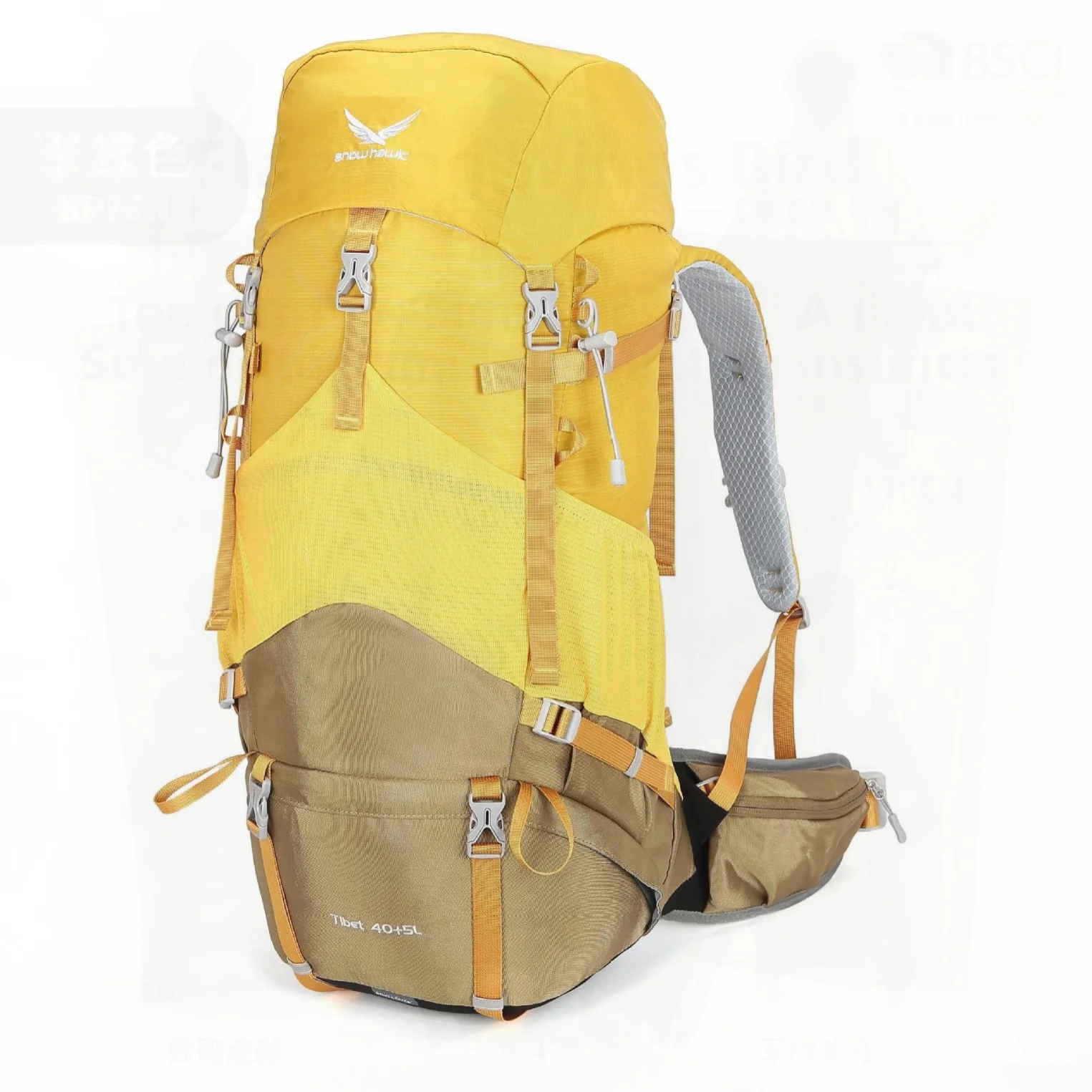 

Большая вместительная уличная сумка на плечо для кемпинга, 40 л, 5 л, дышащая спортивная сумка для альпинизма, путешествий и пешего туризма для мужчин и женщин черного цвета