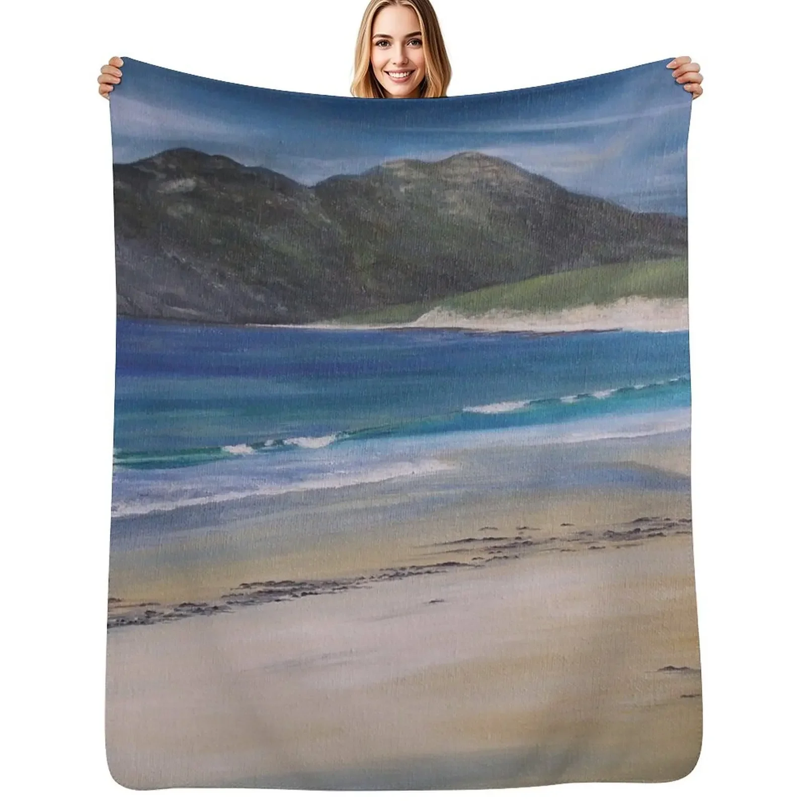 

Kiloran Bay, Colonsay, Scotland Throw Blanket Soft Plaid Flannel Fabric Sofa Throw Blanket