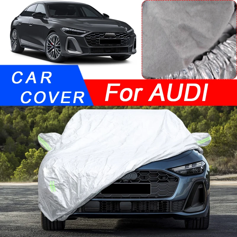 Three Layers Car Cover Rain Snow Waterproof For Audi A1 A3 A4 A5 A6 A7 A8 E-Tron GT Hatchback Sedan Wagon Sportback 2016-2024