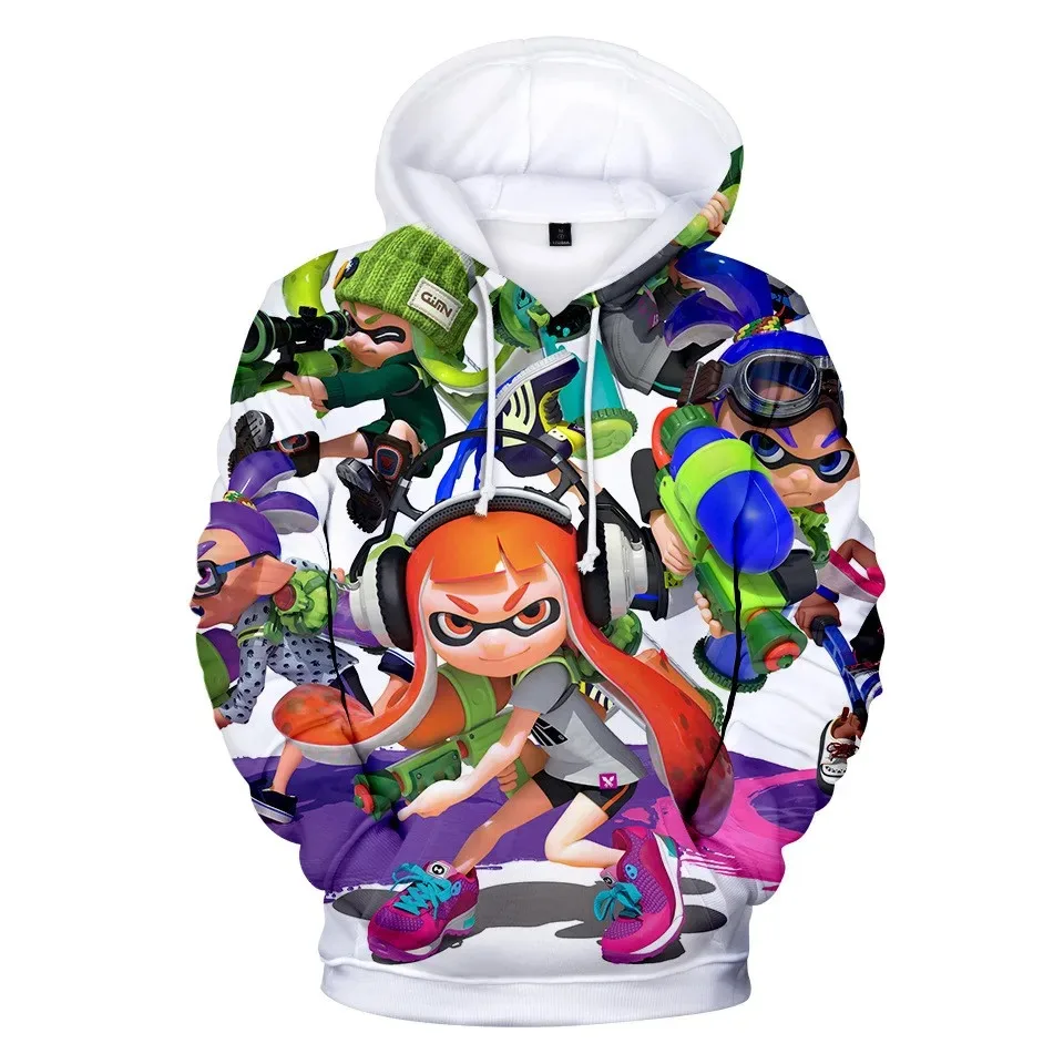 

Cute 3 to 14 years kids hoodies cosplay splatoon hoodie boy girls sweater high quality kids splatoon anime clothes