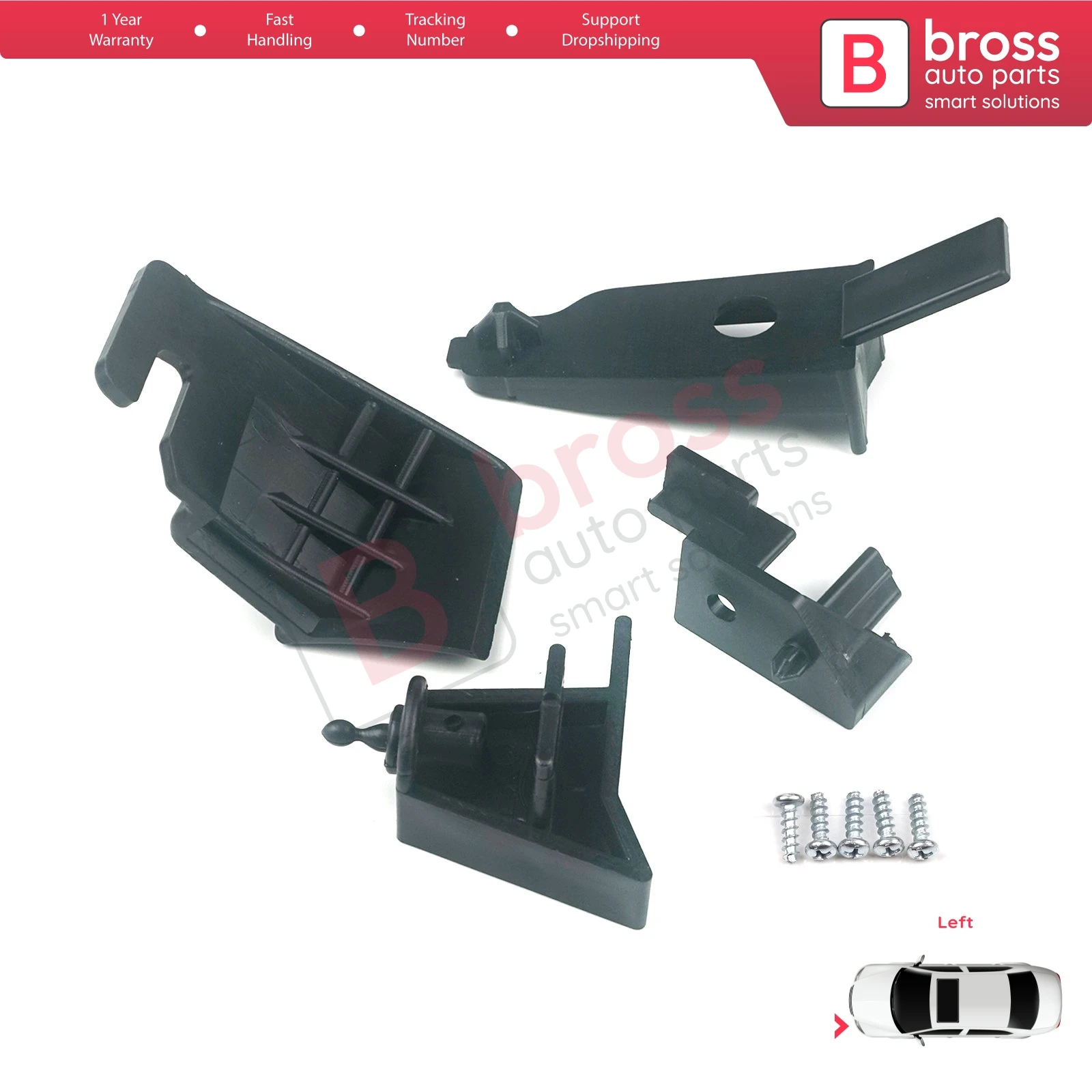 BHL544 Headlight Holder Mount Repair Bracket Tab Set Left Side for Ford Transit Tourneo Courier MK1 2013-2022 ET7613W030