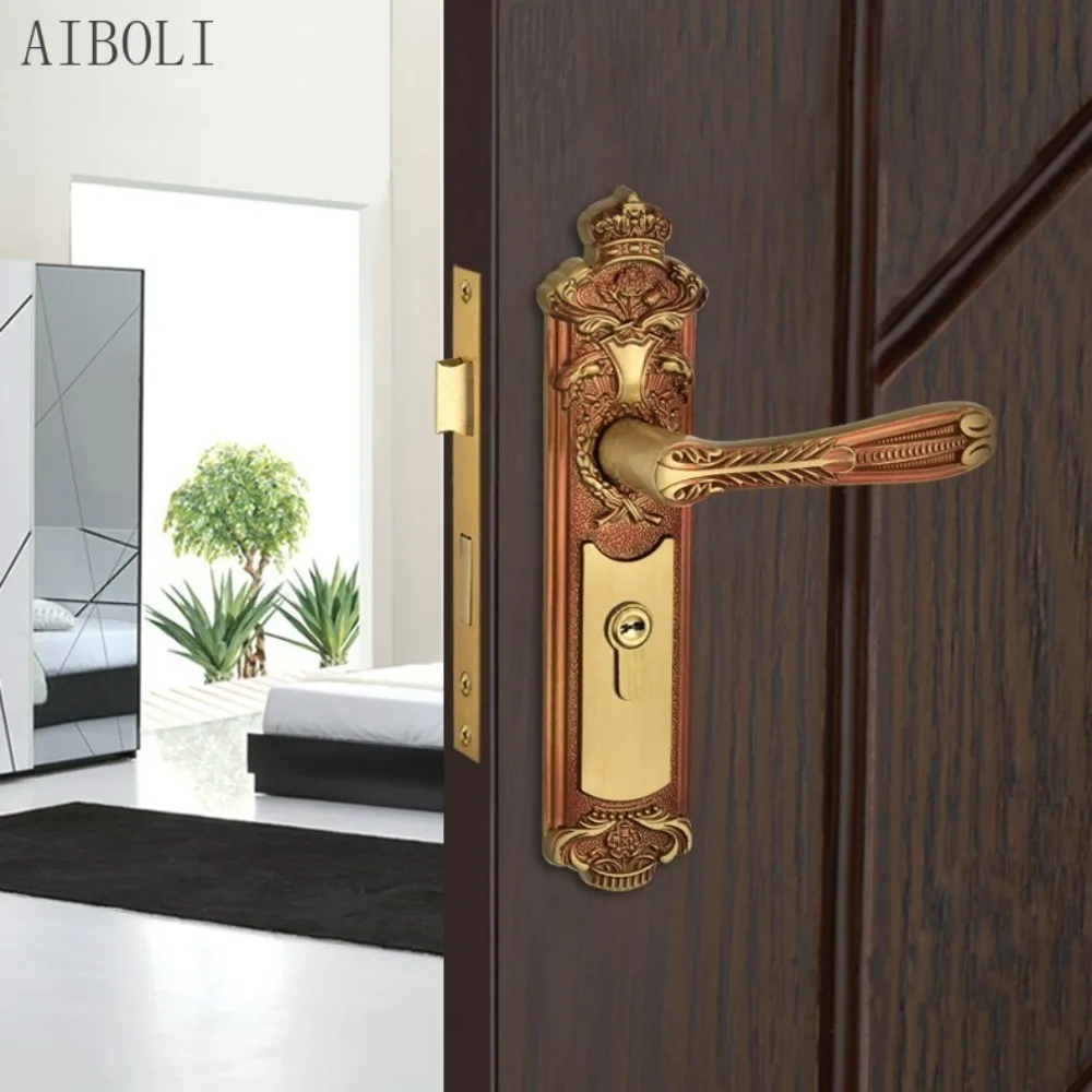 American Style Handle Lock Bathroom Door Wooden Door Handle Lock Series