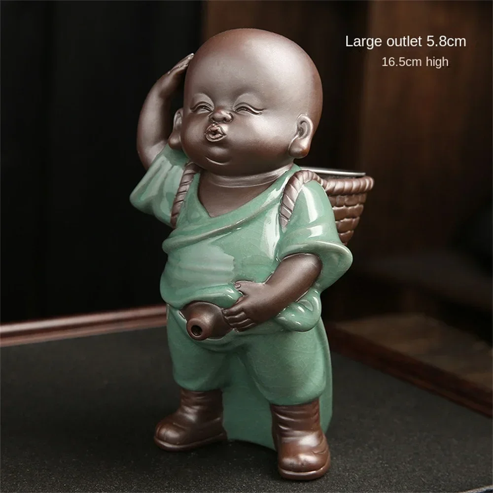 الأرجواني الرمال تبول صنبور رذاذ الماء الشاي الحيوانات الأليفة الديكور ليتل الراهب الشاي المساعد على التحلل الصبي الشاي تصفية الملحقات