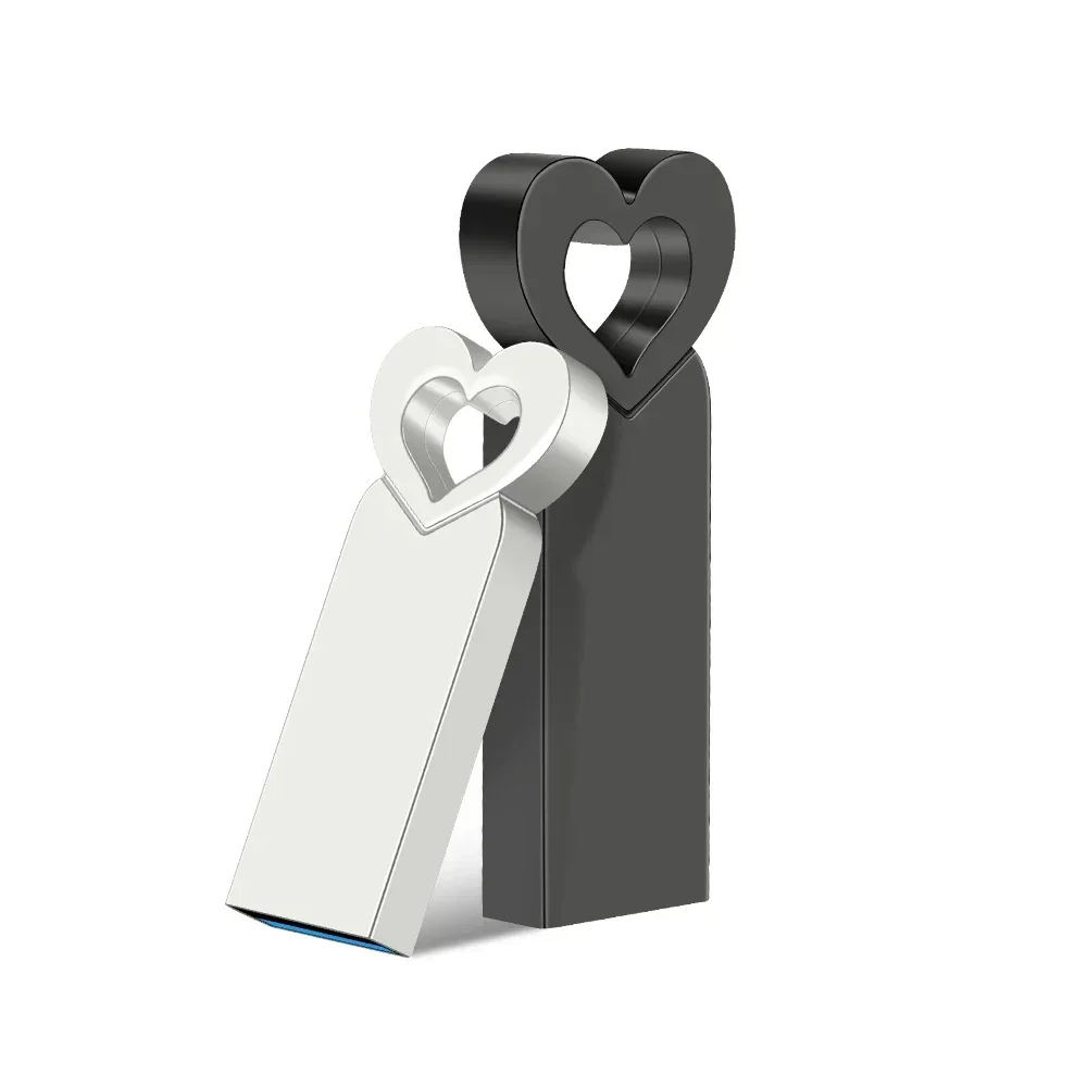 

Metal Heart USB 3.0 Flash Drive 128GB Creative Gifts Memory Stick Rose Golden Pen Drive 64GB Real Capacity Pendrive 32GB 16GB 8G