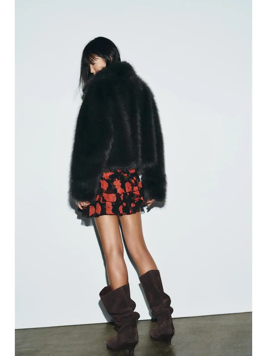 معطف الفرو الاصطناعي للخريف والشتاء للسيدات، معطف طويل مستقيم، مناسب للسفر، تصميم Ele Ladylike #3