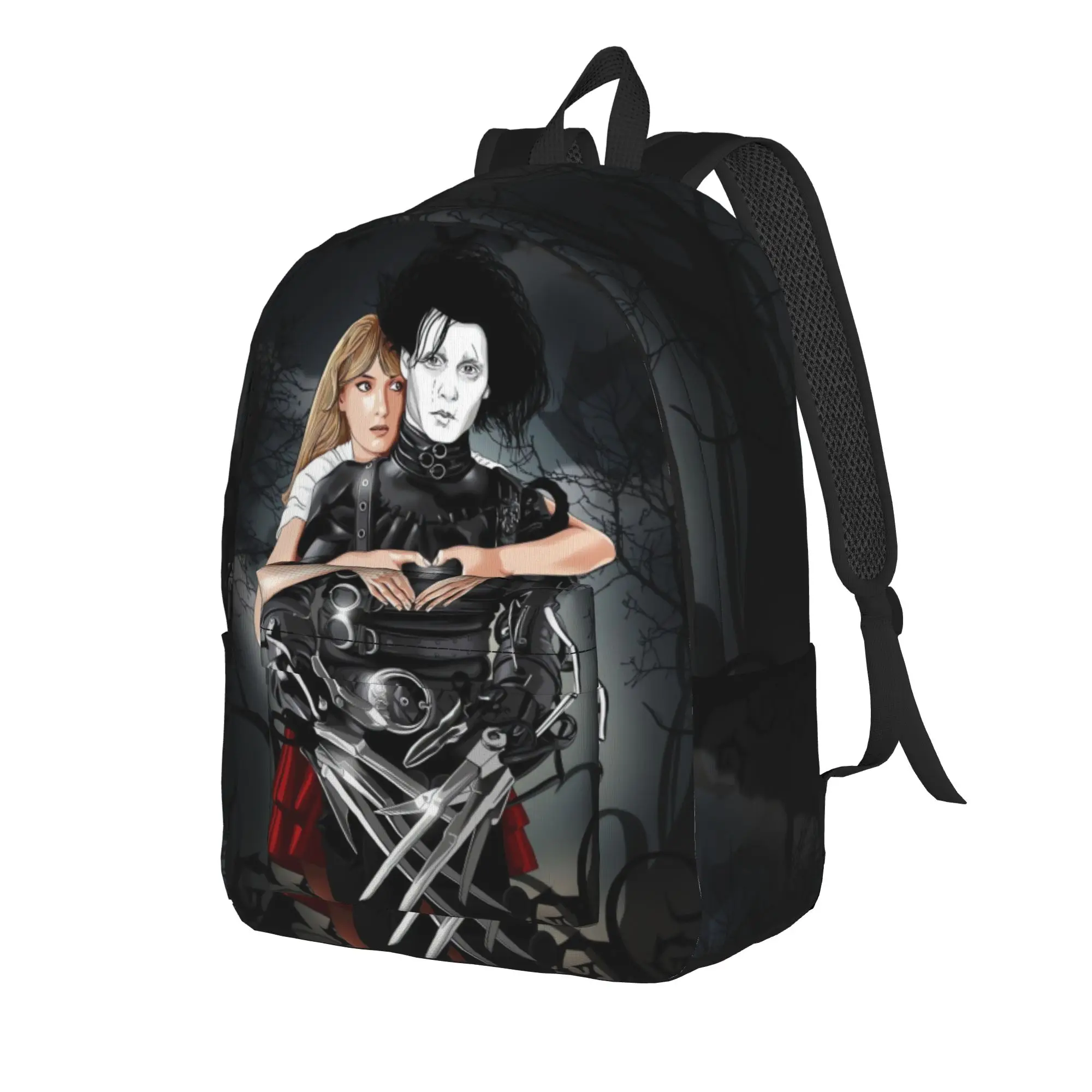 Edward Scissorhands Backpack Men  Large Backpacks Polyester Pretty High School Bags Travel Design Rucksack