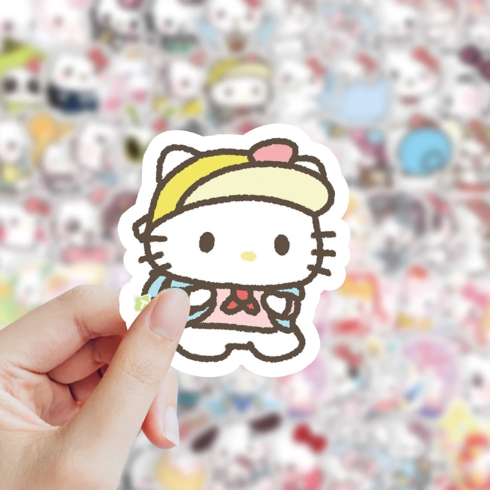 

10/30/60/120pcs Cute Sanrio Hello Kitty Girl Stickers Waterproof DIY Stationery Scrapbook Phone Kawaii Cartoon Decals Toys Gift