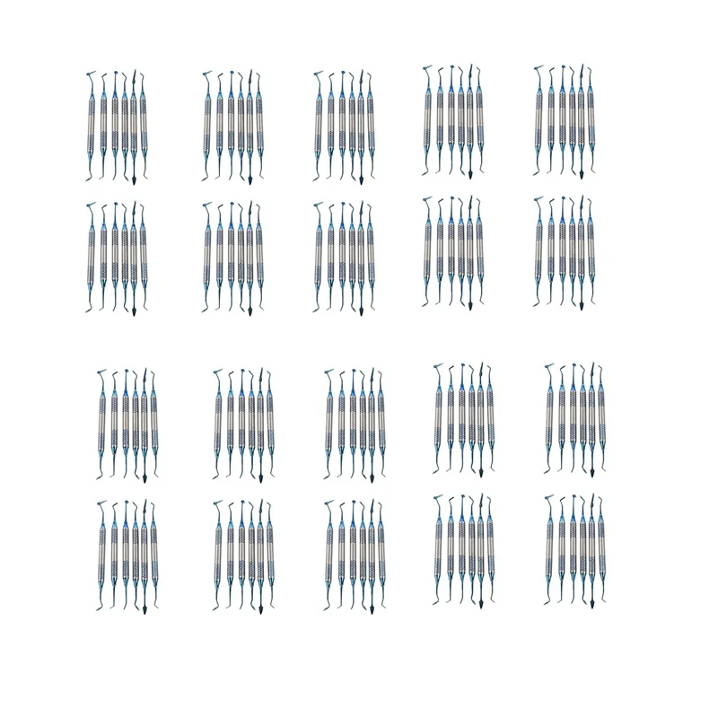 

A27U New 120Pcs Composite Resin Filling Spatula Titanium Plated Head Resin Filler Set Thick Handle Restoration Set(Blue)