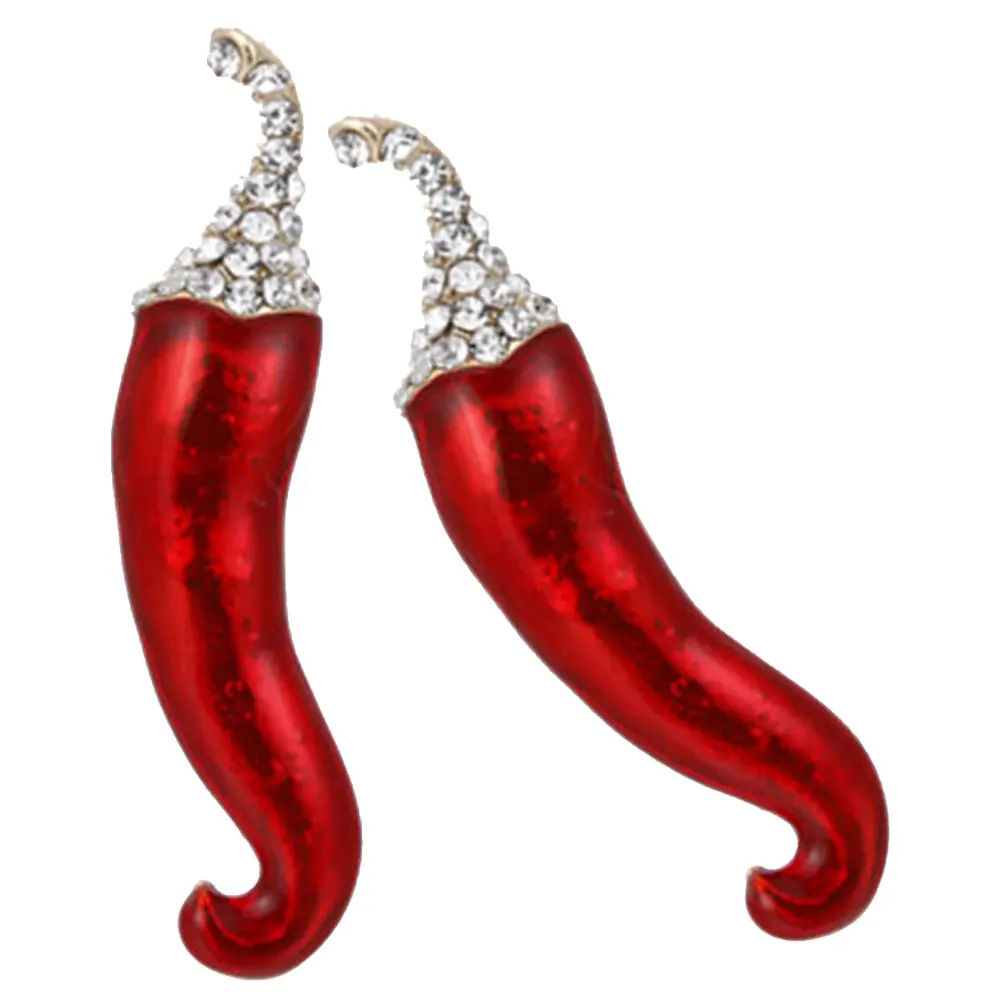 

2Pcs Pepper Brooch Pin Red Chilli Enamel Lapel Pin for School Gathering Mexican Party Favor Metal Alloy Brooch Accessory