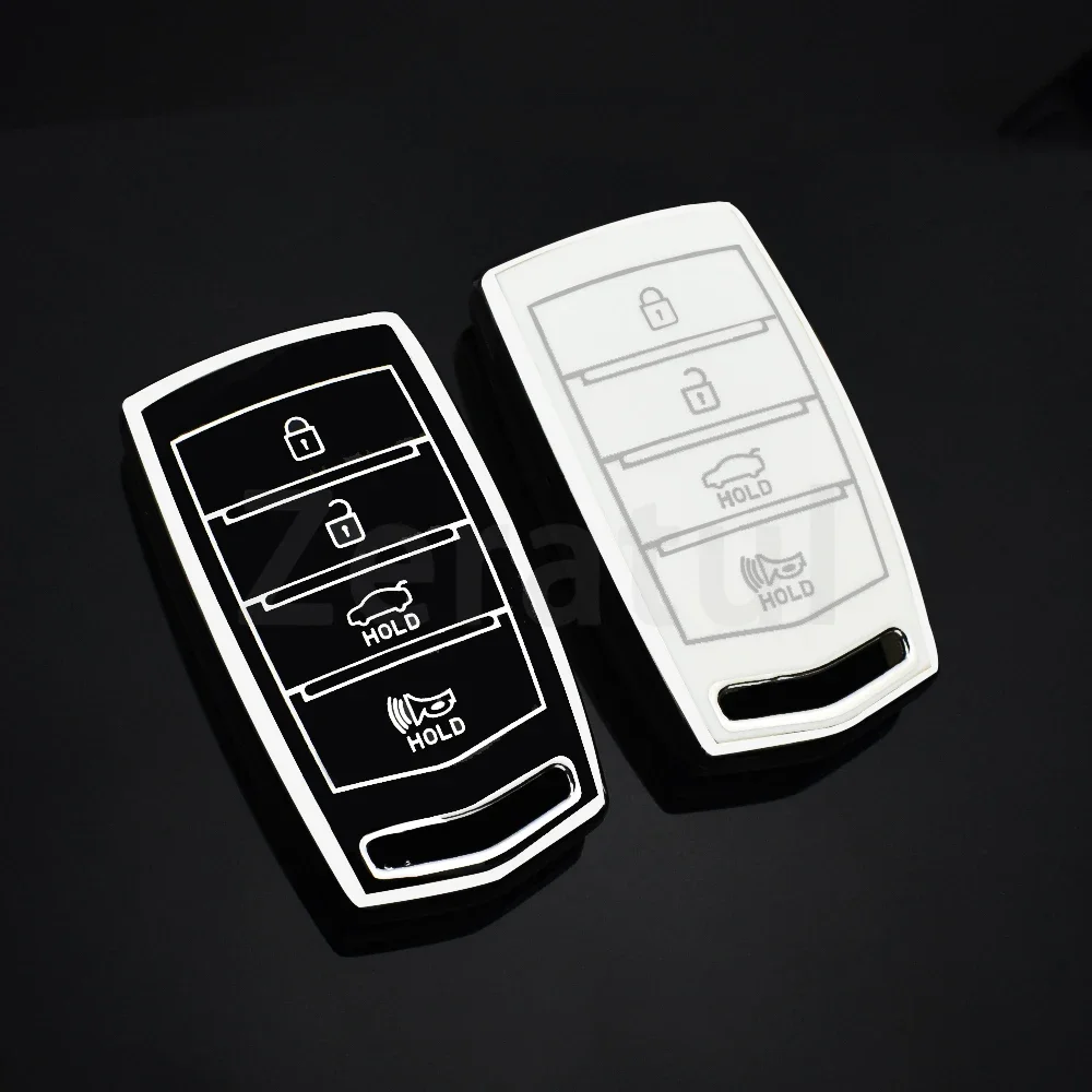 4 أزرار بولي TPU سيارة مفتاح ذكي غطاء لشركة هيونداي 2020 Genesis G70 G80 EQ900 G90 السيارات فوب شل حامل حامي الملحقات