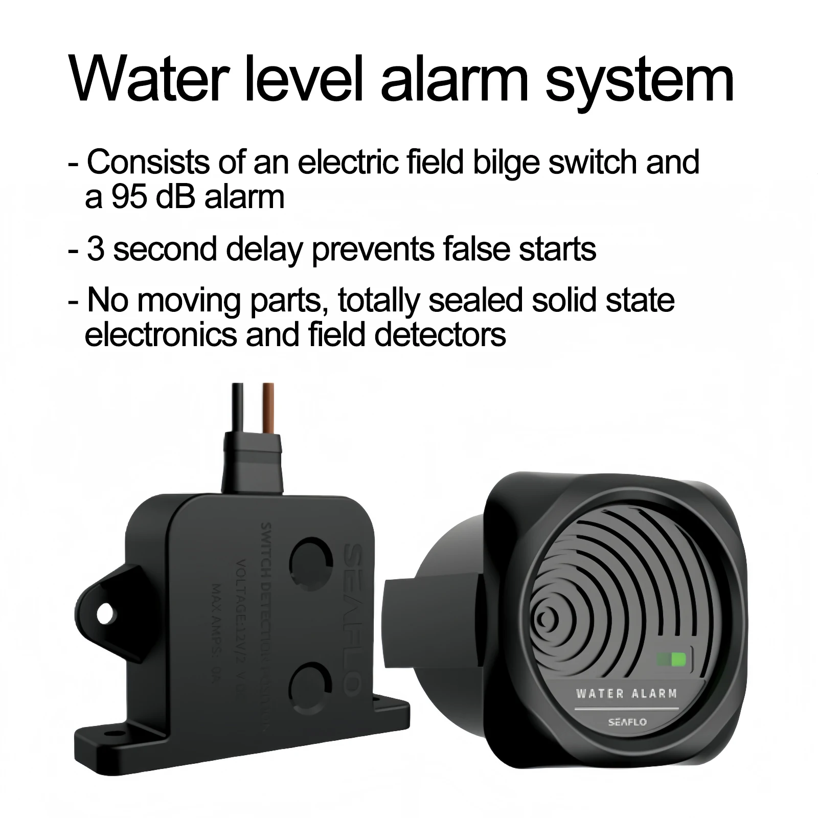 SEAFLO 12V Marine Water Level Alarm System - Advanced Electronic Bilge Water Level Detection and Alarm Switch Series