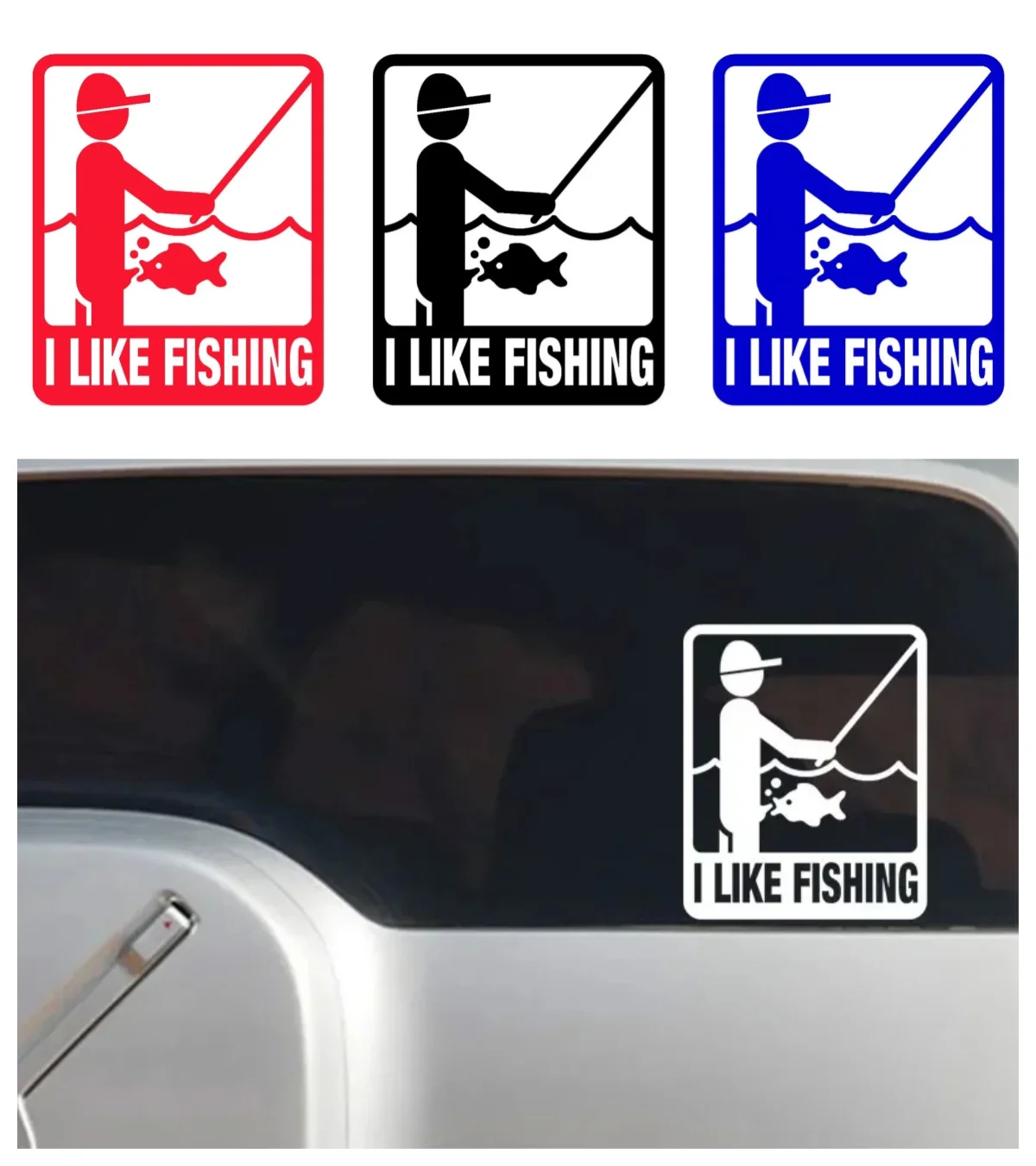 

Car Stickers Funny I Love Fishing Car Motorcycle Decal Bumper Accessories Vinyl Waterproof Sunscreen PVC Wholesale