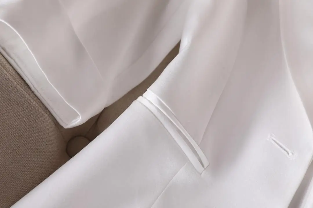 Женский блейзер, укороченный тренд, новый универсальный костюм на одной пуговице, пальто, летняя мода, однотонная уличная одежда с лацканами и карманами с v-образным вырезом